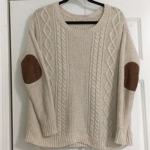 Urban Outfitters Cable Knit Sweater w/ Elbow Pads!